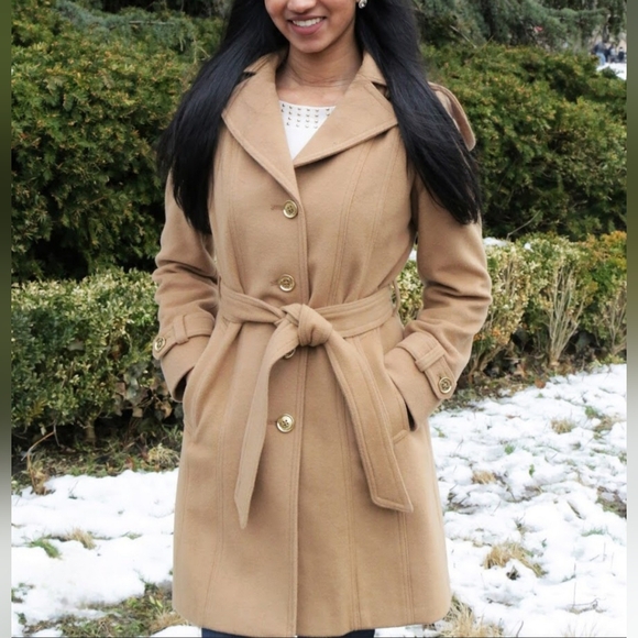 Michael Kors Belted Camel Wool Blend Coat XL - Picture 10 of 10